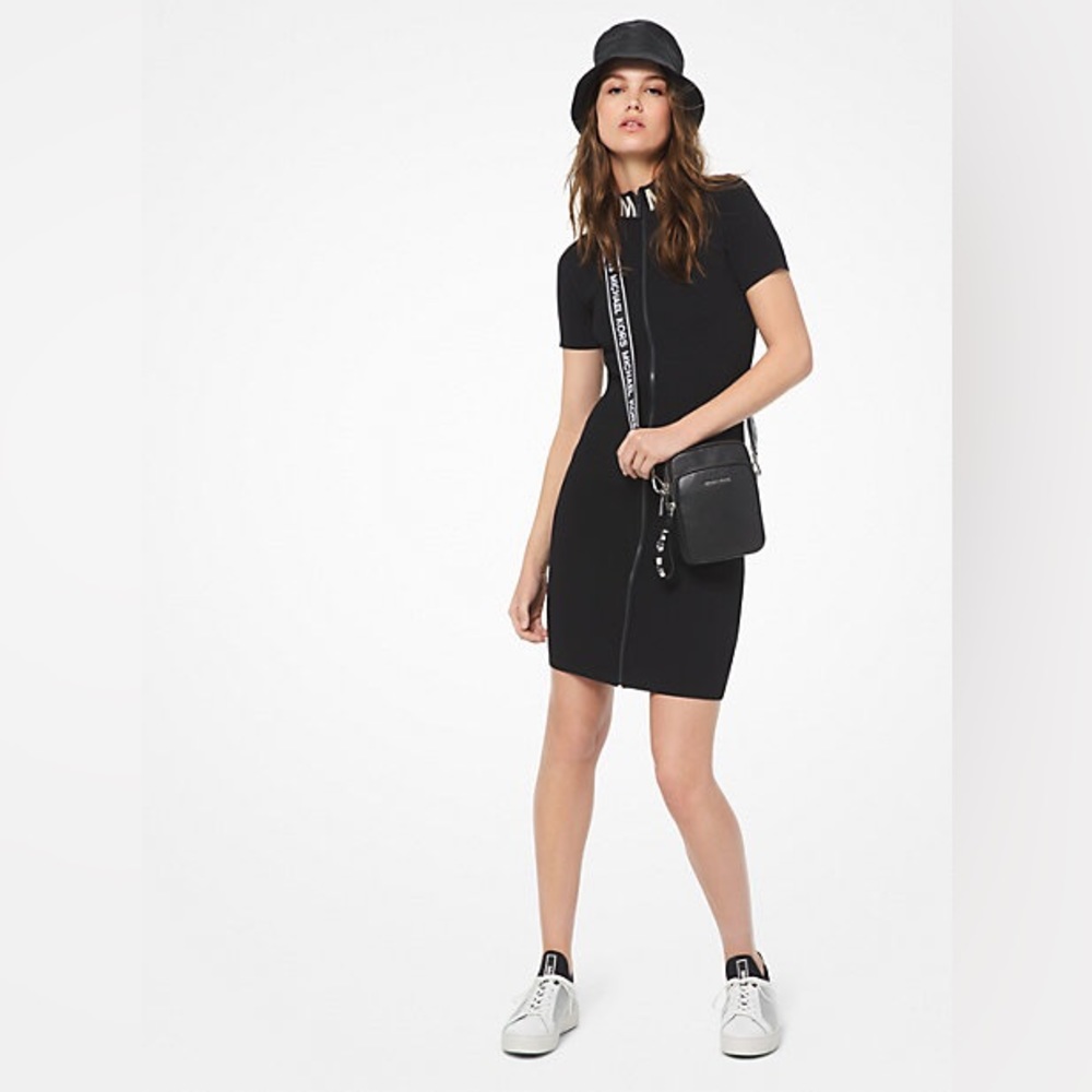 MICHAEL Michael Kors Ribbed Zip-Front Dress